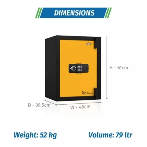 Godrej Rhino Advanced 79L Digital Home Locker with Master Password, Automatic Freeze, Internal Lighting (Yellow) 7 Godrej Rhino Advanced 79L Digital Home Locker with Master Password, Automatic Freeze, Internal Lighting (Yellow)