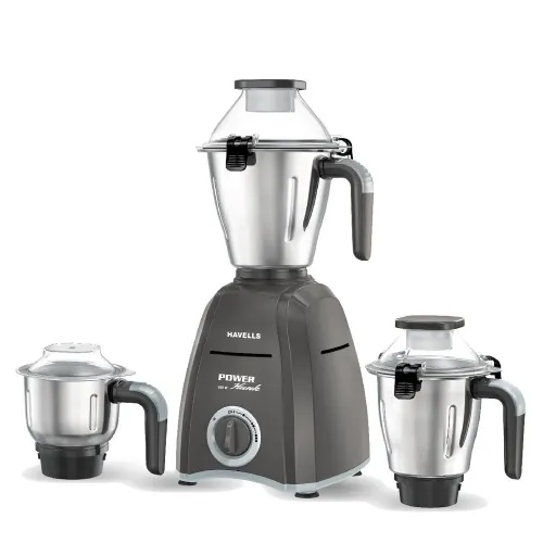 Havells Power Hunk 800 Watt Mixer Grinder with 3 Jars, Wider mouth, Superior 304 stainless steel blade (Grey)