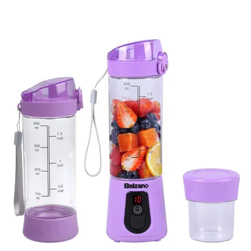 Balzano 400W Portable Blender Wireless Travel Juicer for Smoothie and Juices, Crush Ice, Baby Food Blender, Smoothie Blender, (Purple)