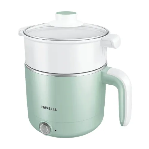 Havells Capture Multi Cook Kettle 1.2 Litres Electric kettle with 650 Watts, Concealed Heating Element, Cool touch outer body (Green)