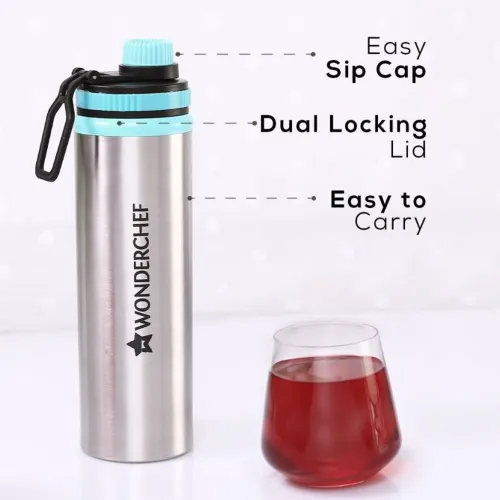 Wonderchef Crescent Electric Kettle 1.8 L and Sippy Stainless Steel 750 ml Bottle (Silver, Combo) 3 Wonderchef Crescent Electric Kettle 1.8 L and Sippy Stainless Steel 750 ml Bottle (Silver, Combo)