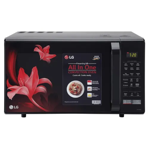 LG 28 Litres Convection Microwave Oven with Auto Cook Menu, Stainless Steel Cavity, Quartz Heater, Health Plus Menu (Black)