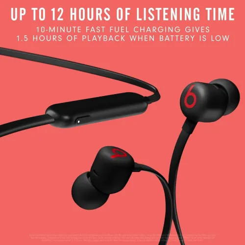 Beats Flex Wireless Magnetic Headphone With 12 Hours Playback,Class 1 Bluetooth (Black)