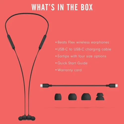 Beats Flex Wireless Magnetic Headphone With 12 Hours Playback,Class 1 Bluetooth (Black)