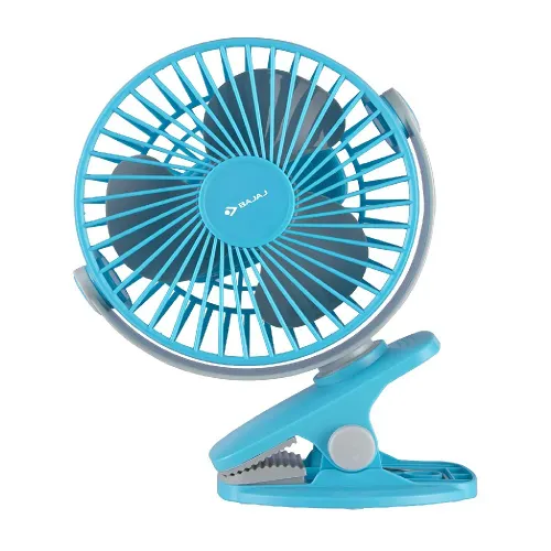 Bajaj Mini Portable Fan with 3 Speed Setting, Button Control, Free Standing (Blue, PYGMY MINI 110 MM BLUE)