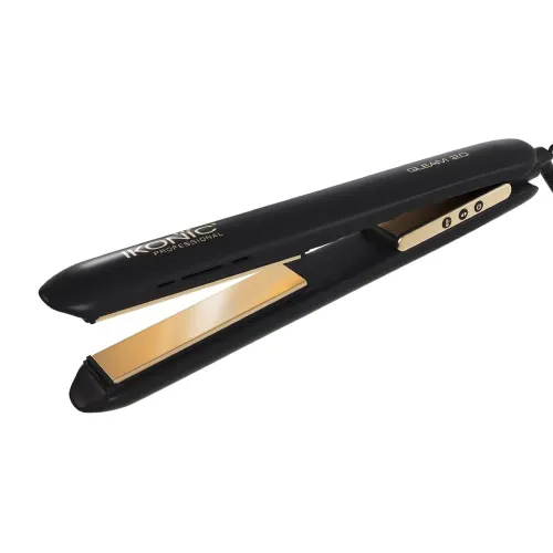 Ikonic Gleam Hair Straightener with Super slim 1 inch plates/ Led temperature control/Overheating protection/ Automated function (Black and Rose Gold)