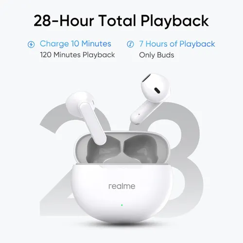 realme Buds T01 TWS Earbuds with 13mm Dynamic Driver, Upto 28 Hours Playback, AI ENC for Calls (White) 6 realme Buds T01 TWS Earbuds with 13mm Dynamic Driver, Upto 28 Hours Playback, AI ENC for Calls (White)