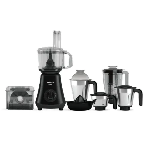 Havells Foodo 750 W Food Processor with 5 Jar, Razor sharp blades for multipurpose use, (Black)