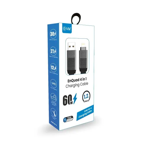Evm Enquad 4In1 Charging Cable 60W 5 Evm Enquad 4In1 Charging Cable 60W