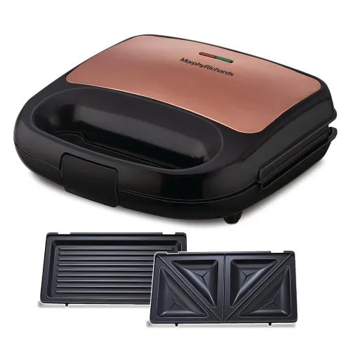 Morphy Richards Sandwich Toaster with T&G (Toast & Grill), changable Plates, Multi Grill, Rapid Cooking Technology (Luxe Rose)