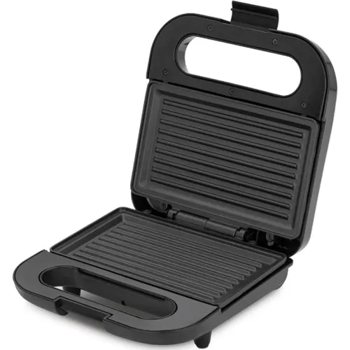 Bajaj SWX6 2-Slice Sandwich Grill Toaster with Non Stick Coating, 800Watts, Buckle Clips, Base Support, Neon Indicators, Compact Storage (Black)