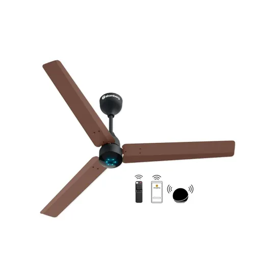 Atomberg Renesa Smart 1200 mm BLDC Ceiling Fan with IoT, Remote Control & LED Indicators | Brown & Black