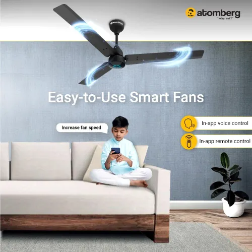 Atomberg Renesa Smart 1200 mm BLDC Ceiling Fan with IoT, Remote Control & LED Indicators | Black 4 Atomberg Renesa Smart 1200 mm BLDC Ceiling Fan with IoT, Remote Control & LED Indicators | Black
