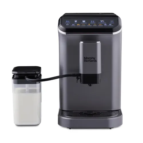 Morphy Richards CafÃ© Artisan Coffee Maker with 1350 Watts for rich flavour, Upto 20 Bar Pressure, Fully Automatic Operation Mode (Black & Titanium)