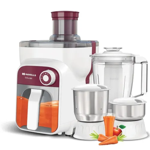 Havells Stilus XL 500 W Juicer Mixer Grinder with 4 Jar (Burgundy)