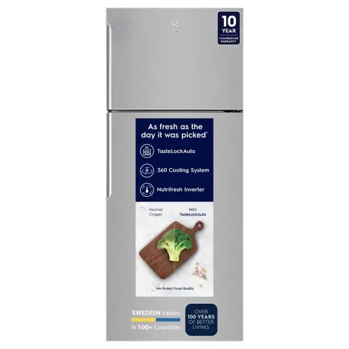 Electrolux 431 Litres 1 Star Frost Free Double Door Inverter Refrigerator with Taste Lock Auto | Eventemp Function (ETB4600C-A, Arctic Silver)