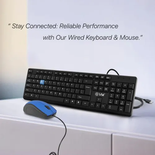 EVM WDKM-513 Wired Keyboard and Mouse Combo (Black)