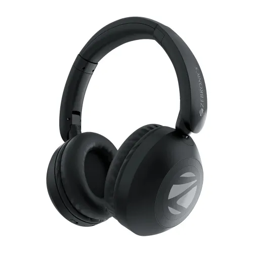 Zebronics Boom Bluetooth Headphone with 50mm Driver Size, Adjustable Headband,Dual Pairing, Black