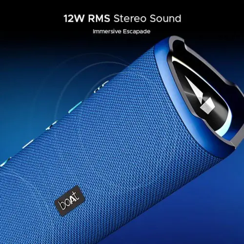 boAt Stone 750 Portable Bluetooth Speaker with 12W RMS Stereo Sound, 12 Hours Playback, Bluetooth v5.3 (Marine Blue)