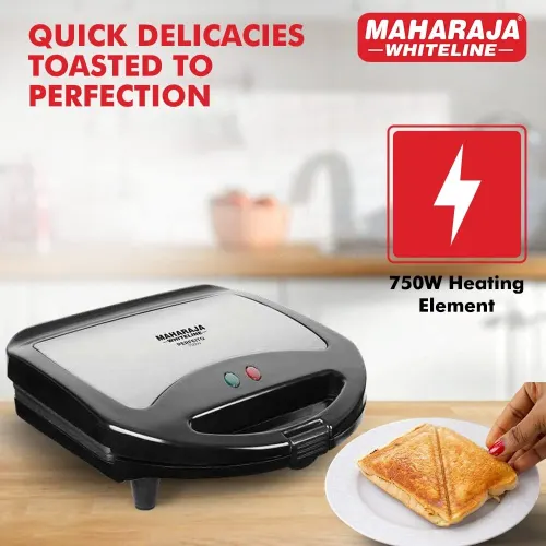 Maharaja Whiteline Perfeito Sandwich Maker, 750W - SM-207 (Black & Grey)