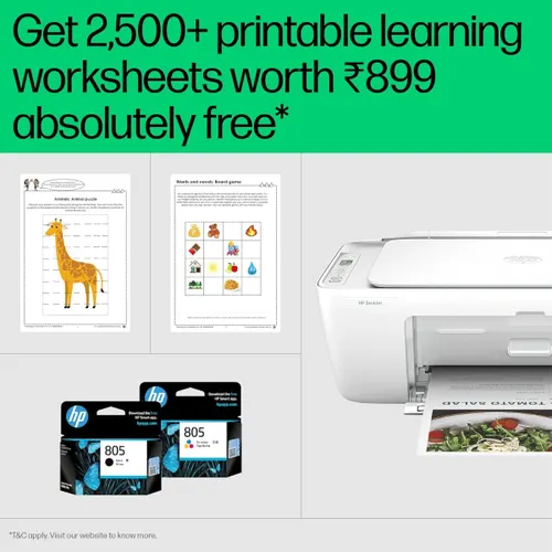 HP DeskJet 2820 All in One Wi-Fi Inkjet Printer (Simple Setup Smart App, White)