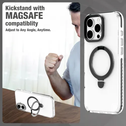 MUVTECH EVO SNAP Kickstand Mag-Safe Compatible Case for iPhone 16, Titanium 2 MUVTECH EVO SNAP Kickstand Mag-Safe Compatible Case for iPhone 16, Titanium