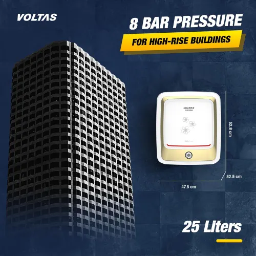 VOLTAS Crysta 25 Litre Vertical Storage Water Geyser with 8 Bar Pressure | Overheat Protection (White) 2 VOLTAS Crysta 25 Litre Vertical Storage Water Geyser with 8 Bar Pressure | Overheat Protection (White)