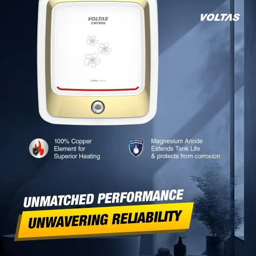 VOLTAS Crysta 25 Litre Vertical Storage Water Geyser with 8 Bar Pressure | Overheat Protection (White) 5 VOLTAS Crysta 25 Litre Vertical Storage Water Geyser with 8 Bar Pressure | Overheat Protection (White)