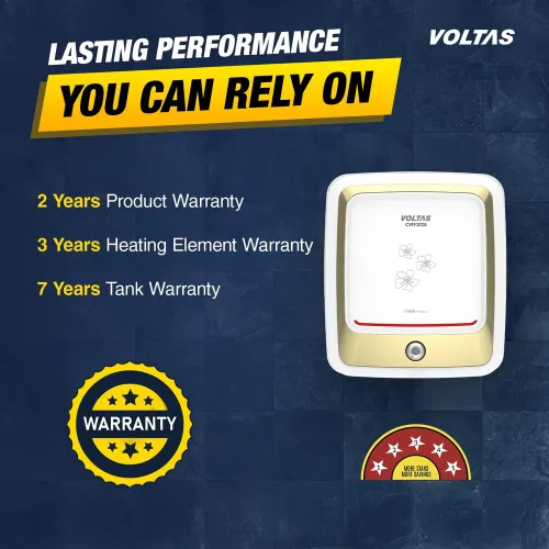 VOLTAS Crysta 25 Litre Vertical Storage Water Geyser with 8 Bar Pressure | Overheat Protection (White) 7 VOLTAS Crysta 25 Litre Vertical Storage Water Geyser with 8 Bar Pressure | Overheat Protection (White)