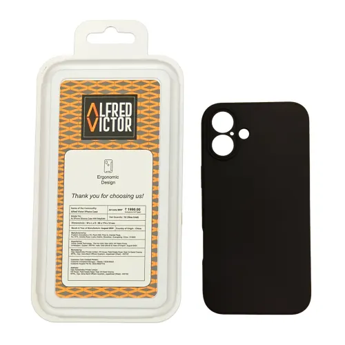 Alfred Victor Silicon Case For iPhone 16  with Mag Safe (Black)