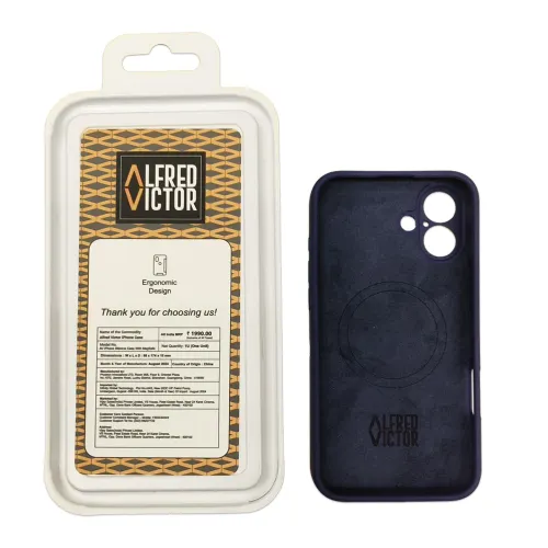 Alfred Victor Silicon Case For iPhone 16  with Mag Safe (Blue)