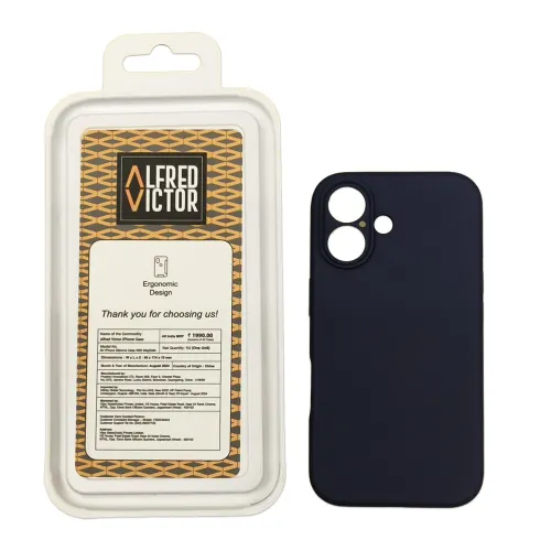Alfred Victor Silicon Case For iPhone 16 Plus  with Mag Safe (Blue)