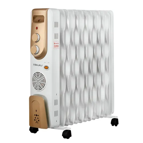 Bajaj Vienna OFR 13F Room Heater with Three Heat Settings | Neon Indicator for Power ON | Automatic Thermal cut-out (White)