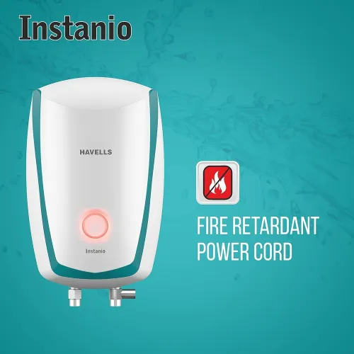 Havells Instanio 3L Instant Water Heater with LED Indicator, Rust and shock proof outer body 3000 W (White Blue)