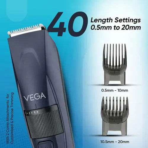 Vega TurboOne Beard Trimmer with Precision Stainless Steel Blades | Easy-to-Clean Design (Blue) 4 Vega TurboOne Beard Trimmer with Precision Stainless Steel Blades | Easy-to-Clean Design (Blue)