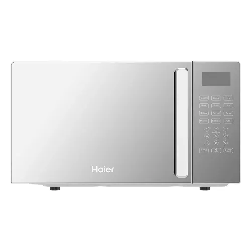 Haier 20 Litres Convection Microwave Oven with Mirror Glass Design | 66 Auto Cook Menu | Digital Control | Stainless steel cavity (HIL2001CSSH, Silver)