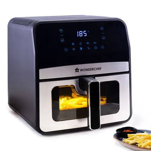Wonderchef Regenta 6.5L Digital Air Fryer with Window| Rapid Air Technology | 1800W | Auto Resume & Shut-off | Touch Screen (Black)
