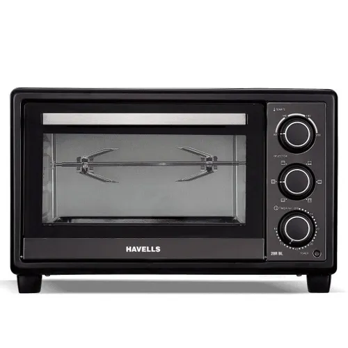 Havells 28 Litres Oven Toaster Grillers with Double glass door | 1500W Heating Element | Cool Touch Handle (Black)