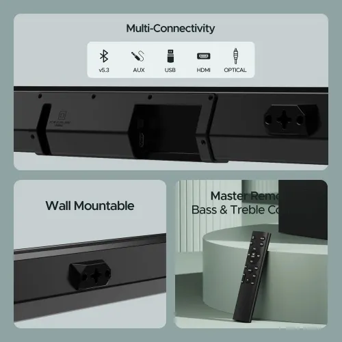 boAt Aavante Bar Maven Pro 2.1CH, 320W Multi-Connectivity Soundbar (Black) 6 boAt Aavante Bar Maven Pro 2.1CH, 320W Multi-Connectivity Soundbar (Black)