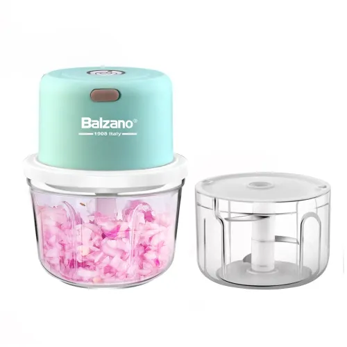 Balzano Rechargeable Electric Chopper, with Extra Jar, Stainless Steel Blades, One Touch Operation, for Mincing Garlic, Ginger, Onion, Vegetable, Meat, Nuts Model (CH04)