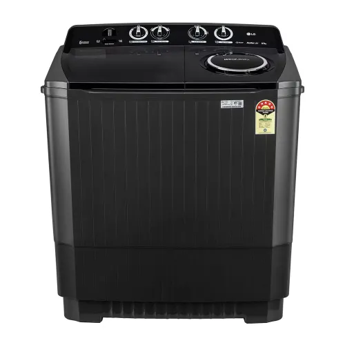LG 8.5 Kg 5 Star Semi Automatic Top Load Washing Machine with Roller Jet Pulsator | Soak | Wind Jet Dry | 4 Wash Programs (P8535SLMZ, Full Black)