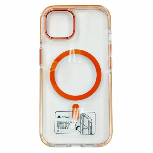 Alfred Victor Clear Case With Orange Rim For iPhone 15