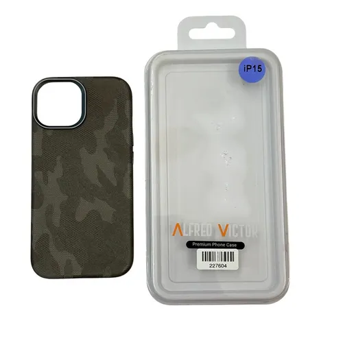 Alfred Victor Fabric Case For iPhone 15 (Camo Grey)