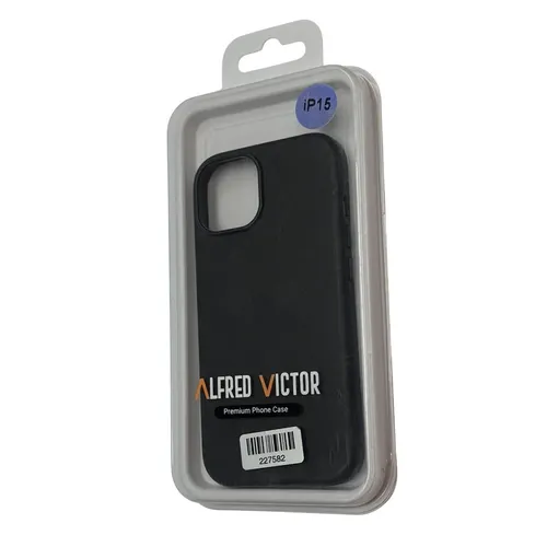 Alfred Victor Faux Leather With Magsafe Case For iPhone 15 (Black)