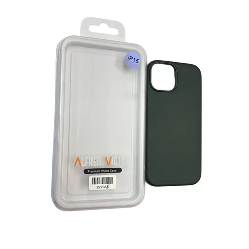 Alfred Victor Faux Leather With Magsafe Case For iPhone 15 (Green)