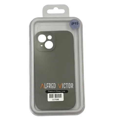 Alfred Victor Silicon Case For iPhone 15 (Light Green)
