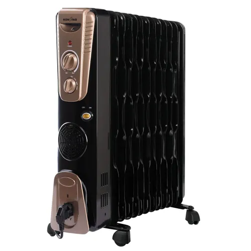 Kenstar FERNO 9 Radiator With PTC Fan Heater 2400 Watts | 9 Fins Oil Filled Room Heater | Overheat Protection | Castor Wheels | Auto-revolving Heater
