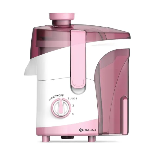 Bajaj JX20 Juicer Mixer Grinder with 500W | 3 Jars 1 18000 RPM (âWhite/Pink)