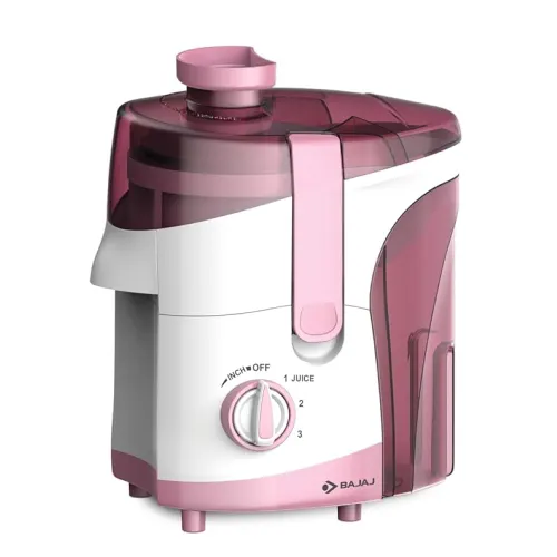 Bajaj JX20 Juicer Mixer Grinder with 500W | 3 Jars 1 18000 RPM (âWhite/Pink)