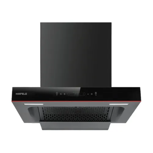 Hafele RENATA T HOOD 60 Wall Mounted Chimney with Filterless | Auto-Clean Chimney (Black)